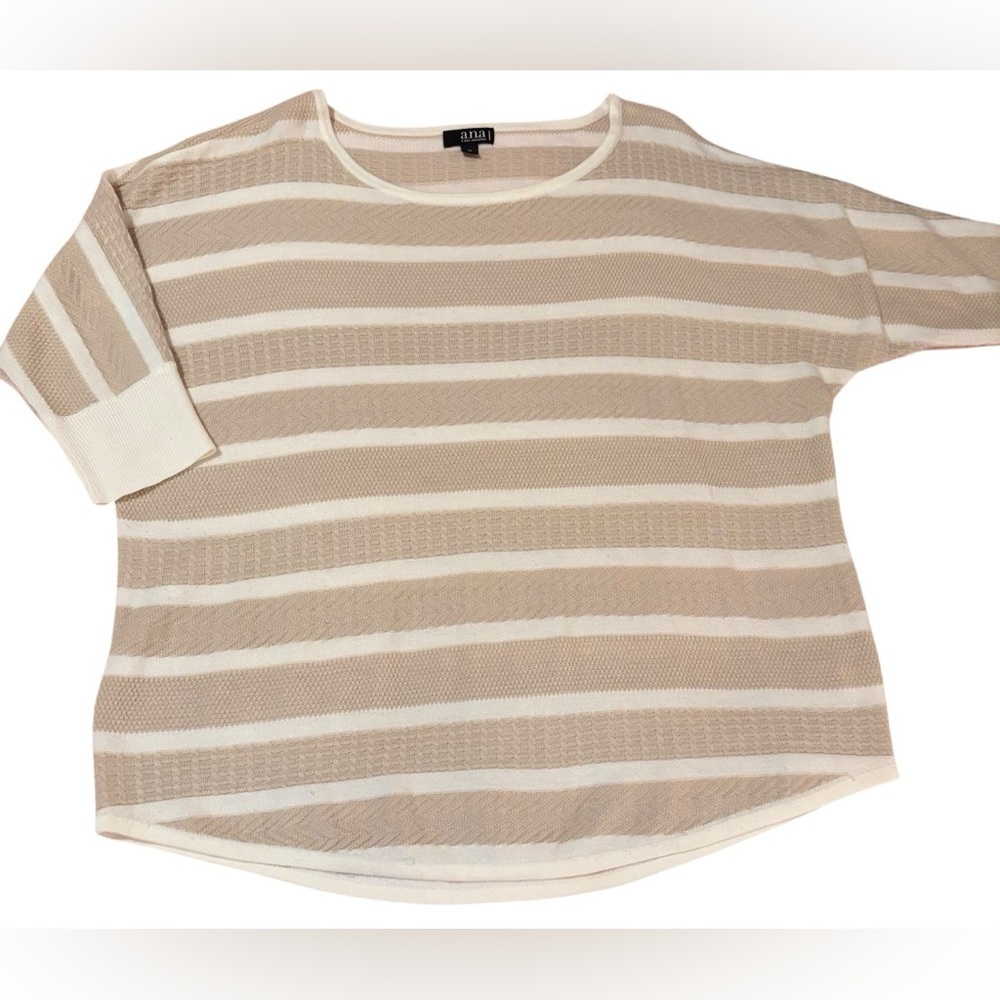a.n.a Beige and Cream Striped Sweater - Picture 3 of 6